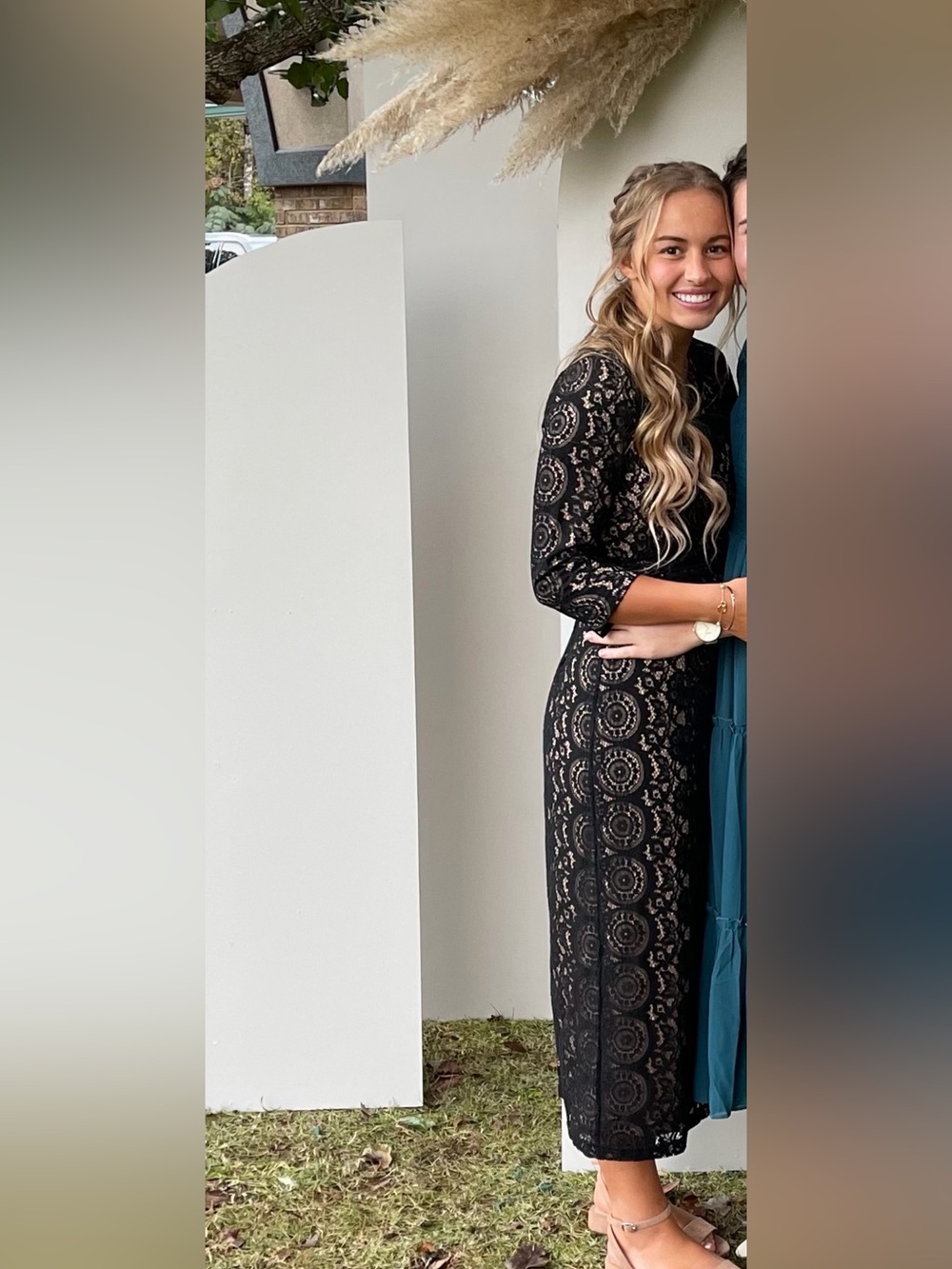 Roolee Black Lace Midi Dress